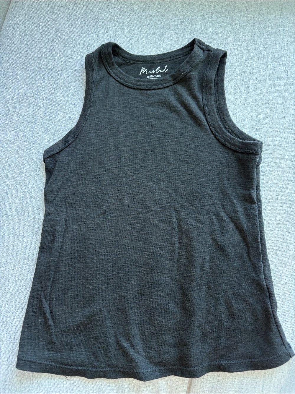 Marled Black Ribbed Tank Top